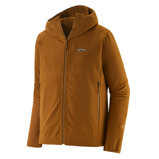 Patagonia R1 TechFace Fitz Roy Trout Hoody Shelter Brown - The Sporting Lodge