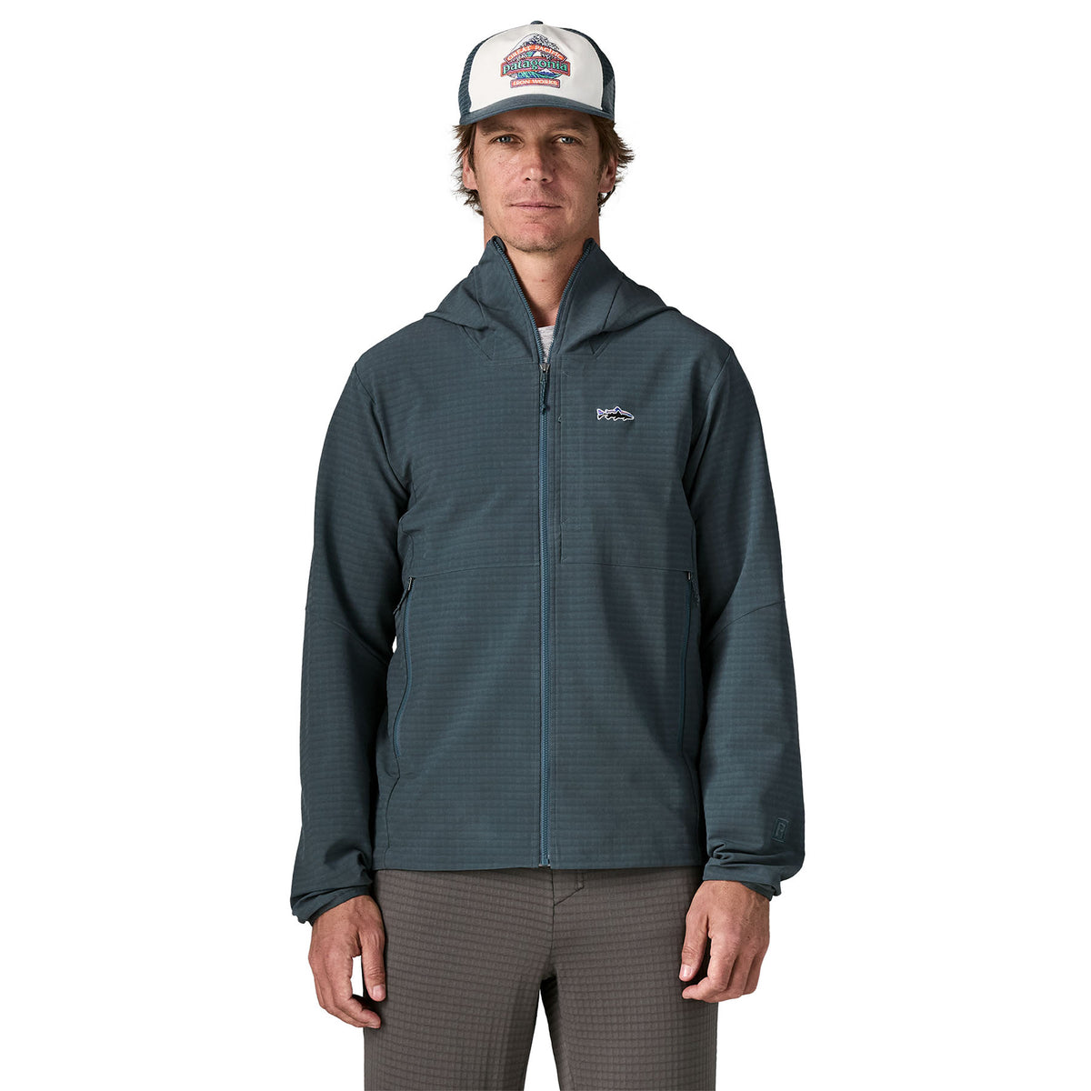 Patagonia R1 TechFace Fitz Roy Trout Hoody Summit Blue