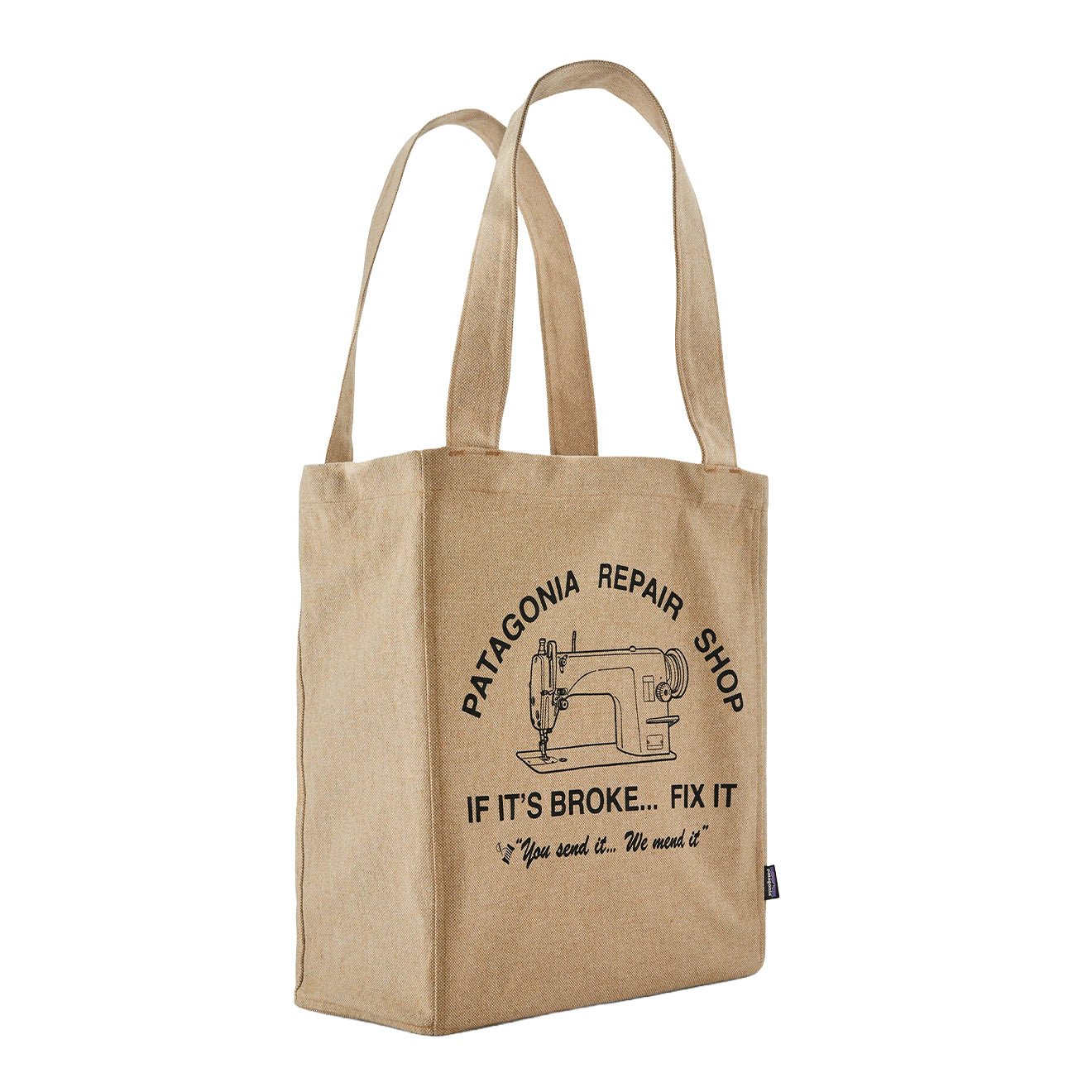 Patagonia Recycled Market Tote Repair Shop Classic Tan - The Sporting Lodge