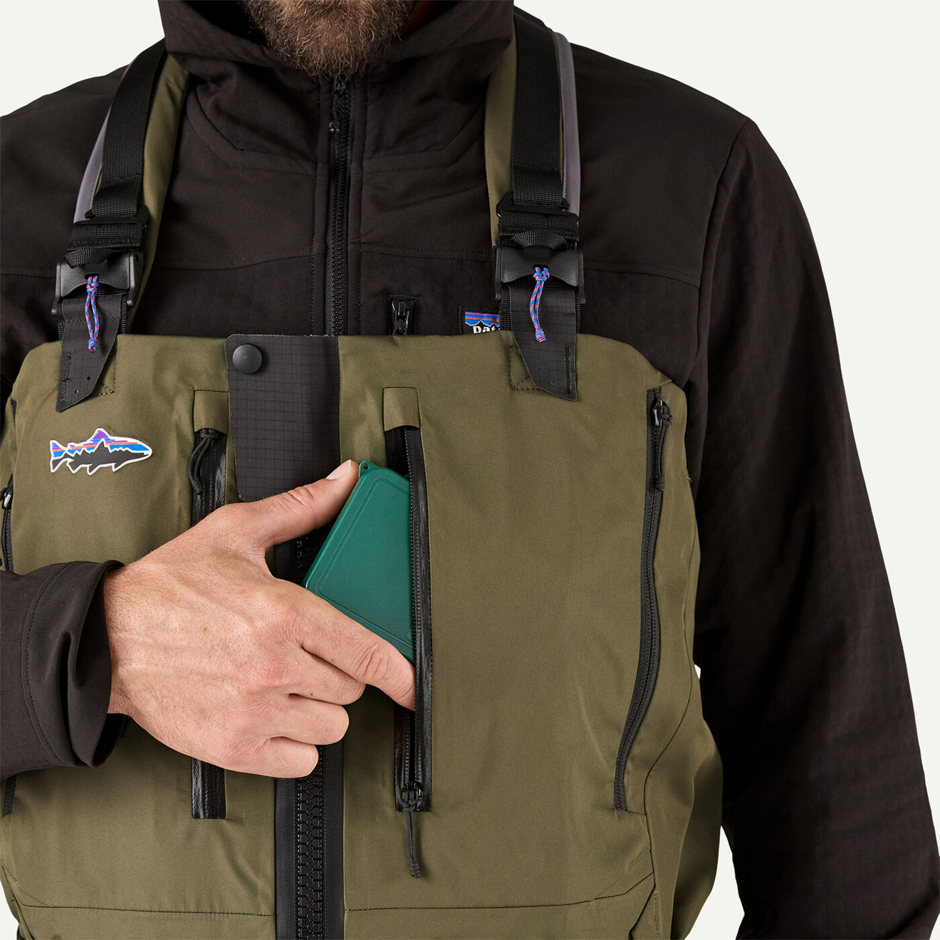 Patagonia Swiftcurrent Expedition Zip Front Waders Basin Green - The Sporting Lodge