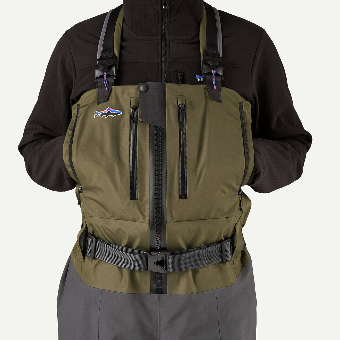 Patagonia Swiftcurrent Expedition Zip Front Waders Basin Green - The Sporting Lodge