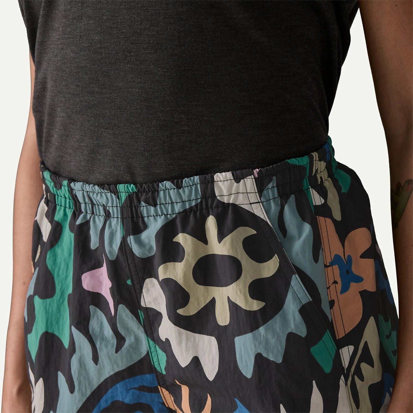 Patagonia Womens Baggies Shorts 5 in. Kaleido Black