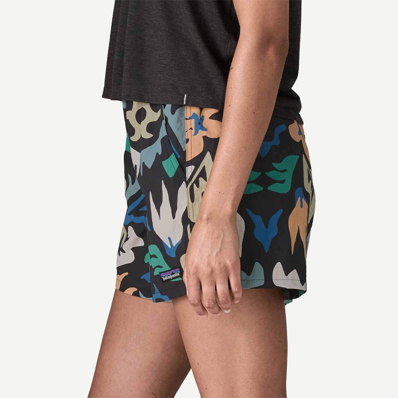 Patagonia Womens Baggies Shorts 5 in. Kaleido Black