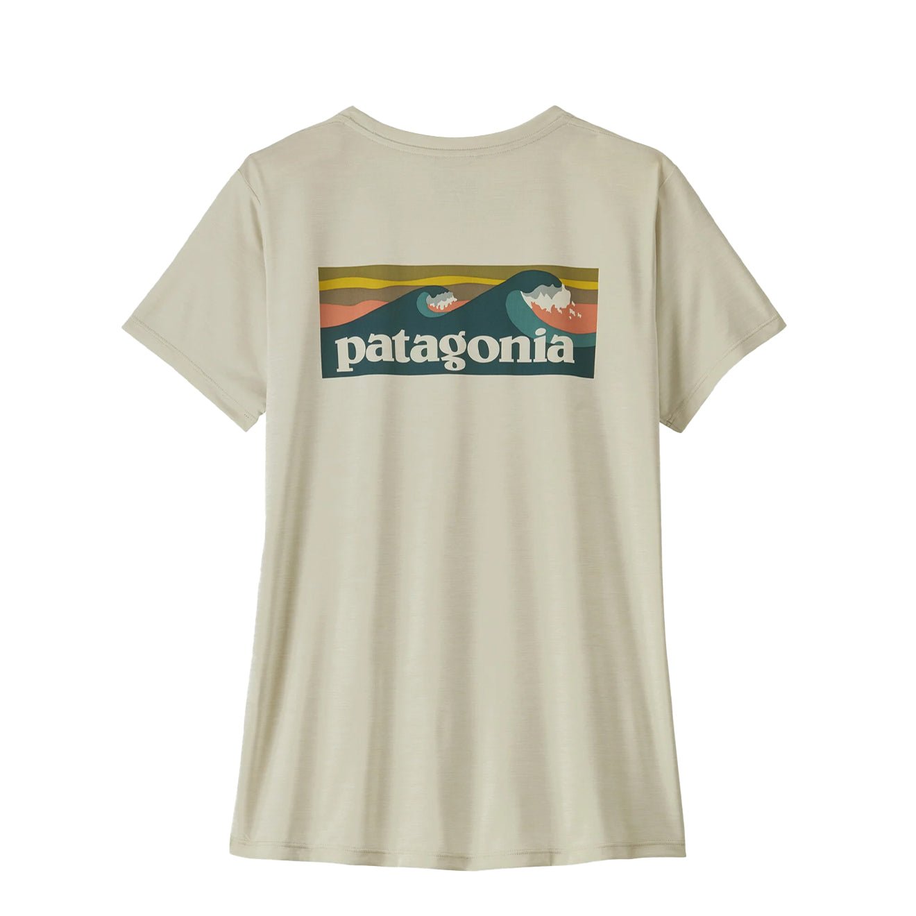 Patagonia Womens Cap Cool Daily Shirt Boardshort Logo Dyno White
