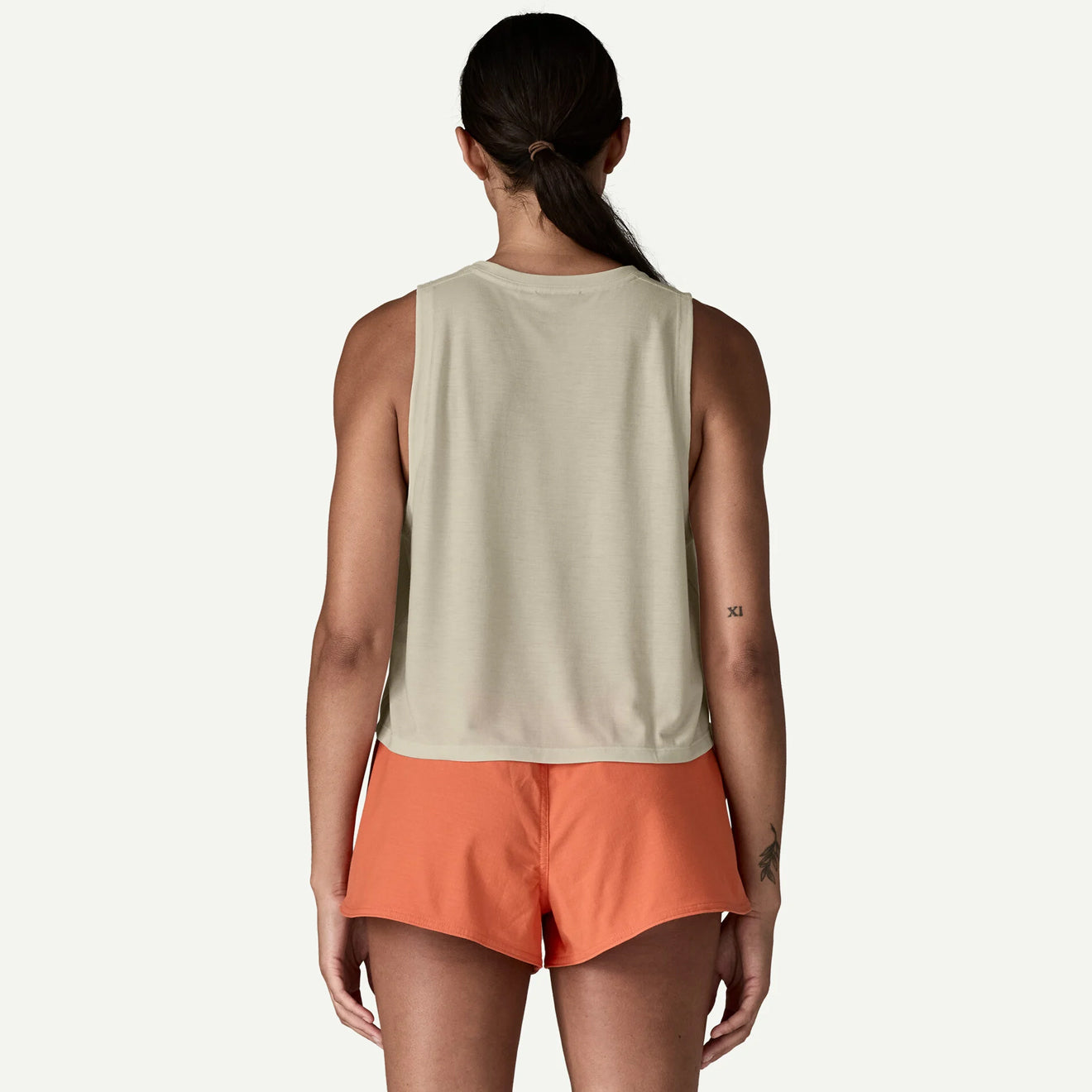 Patagonia Womens Cap Cool Trail Cropped Tank Dyno White