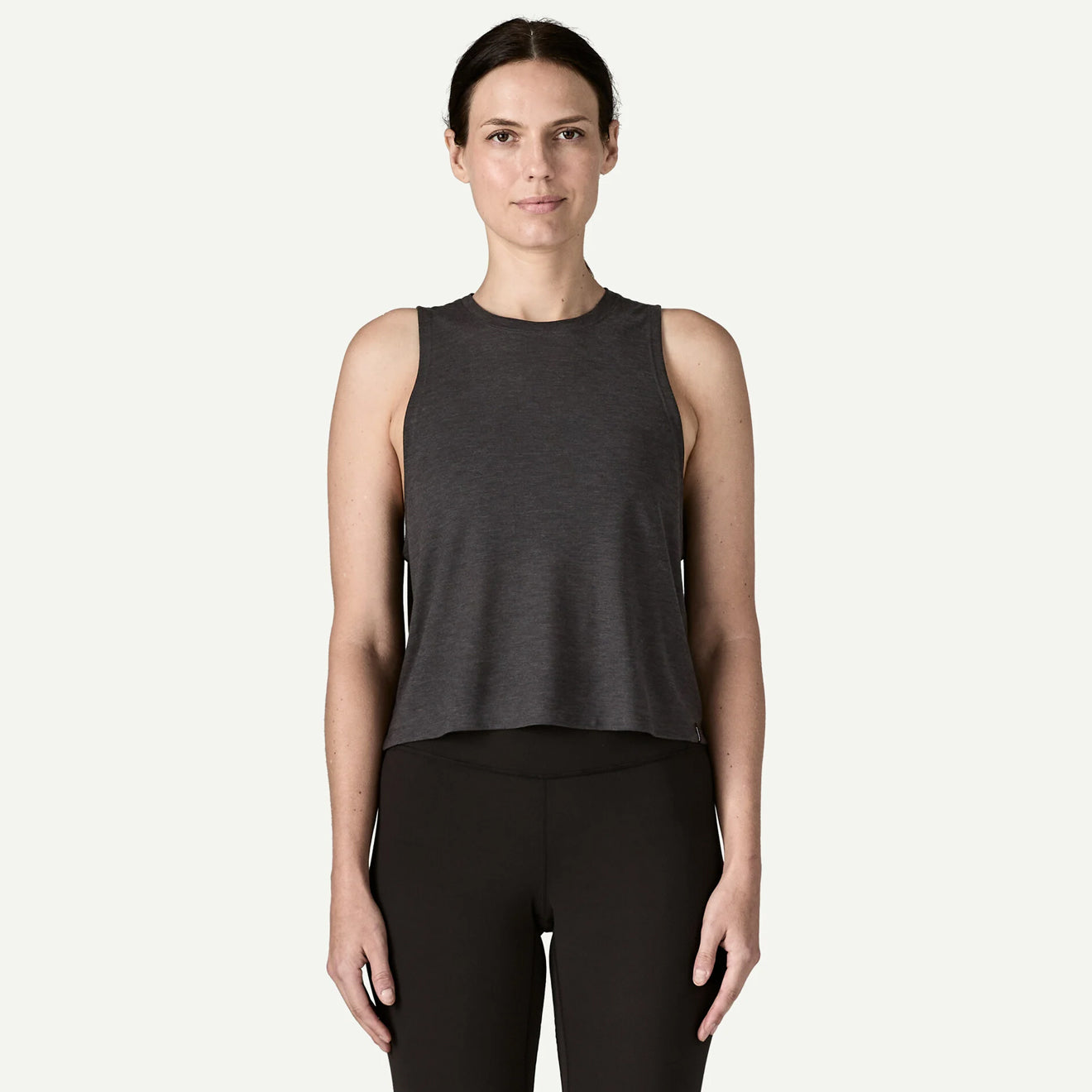 Patagonia Womens Cap Cool Trail Cropped Tank Ink Black