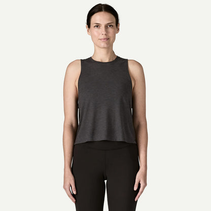 Patagonia Womens Cap Cool Trail Cropped Tank Ink Black