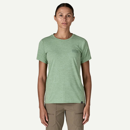 Patagonia Womens Capilene Cool Daily Graphic Shirt Strataspire Ellwood Green X-Dye