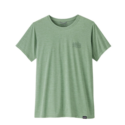 Patagonia Womens Capilene Cool Daily Graphic Shirt Strataspire Ellwood Green X-Dye