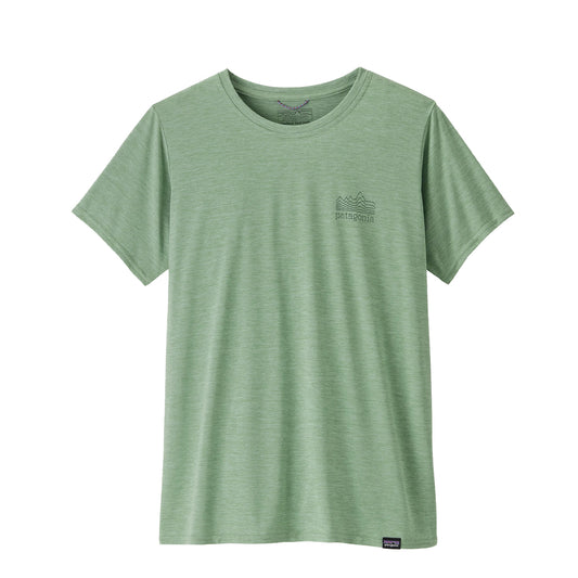 Patagonia Womens Capilene Cool Daily Graphic Shirt Strataspire Ellwood Green X-Dye