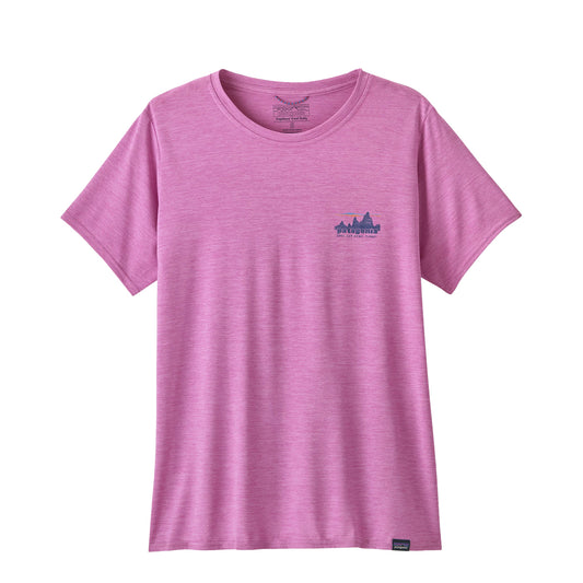 Patagonia Womens Capilene Cool Daily Graphic Shirt '73 Skyline Brisk Purple X-Dye