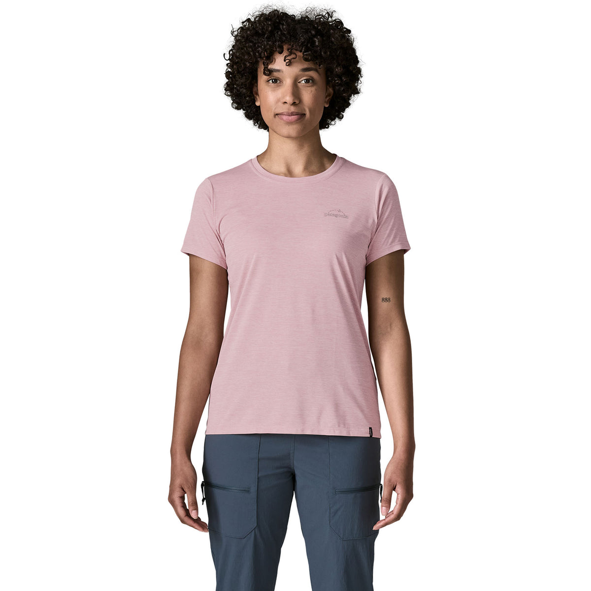 Patagonia Womens Capilene Cool Daily Shirt P-6 Cosmos Fuzzy Mauve Light Fuzzy Mauve X-Dye