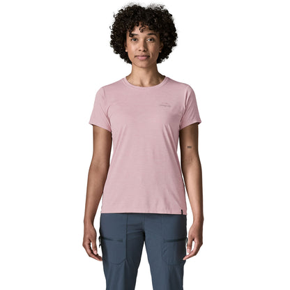 Patagonia Womens Capilene Cool Daily Shirt P-6 Cosmos Fuzzy Mauve Light Fuzzy Mauve X-Dye