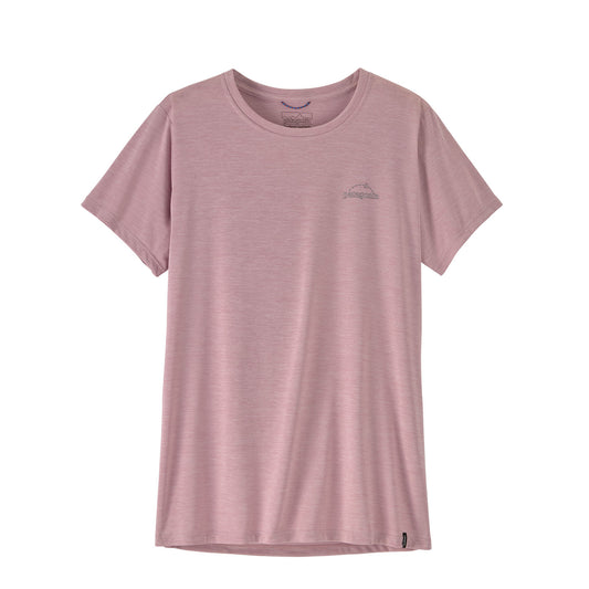 Patagonia Womens Capilene Cool Daily Shirt P-6 Cosmos Fuzzy Mauve Light Fuzzy Mauve X-Dye