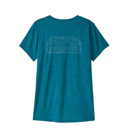Patagonia Womens Capilene Cool Daily Shirt P-6 Cosmos Glacial Blue Light Glacial Blue X-Dye