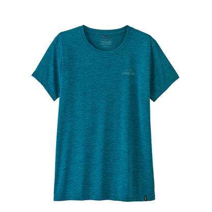 Patagonia Womens Capilene Cool Daily Shirt P-6 Cosmos Glacial Blue Light Glacial Blue X-Dye