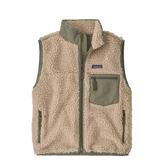 Patagonia Womens Classic Retro-X Fleece Vest Dark Natural w/River Rock Green