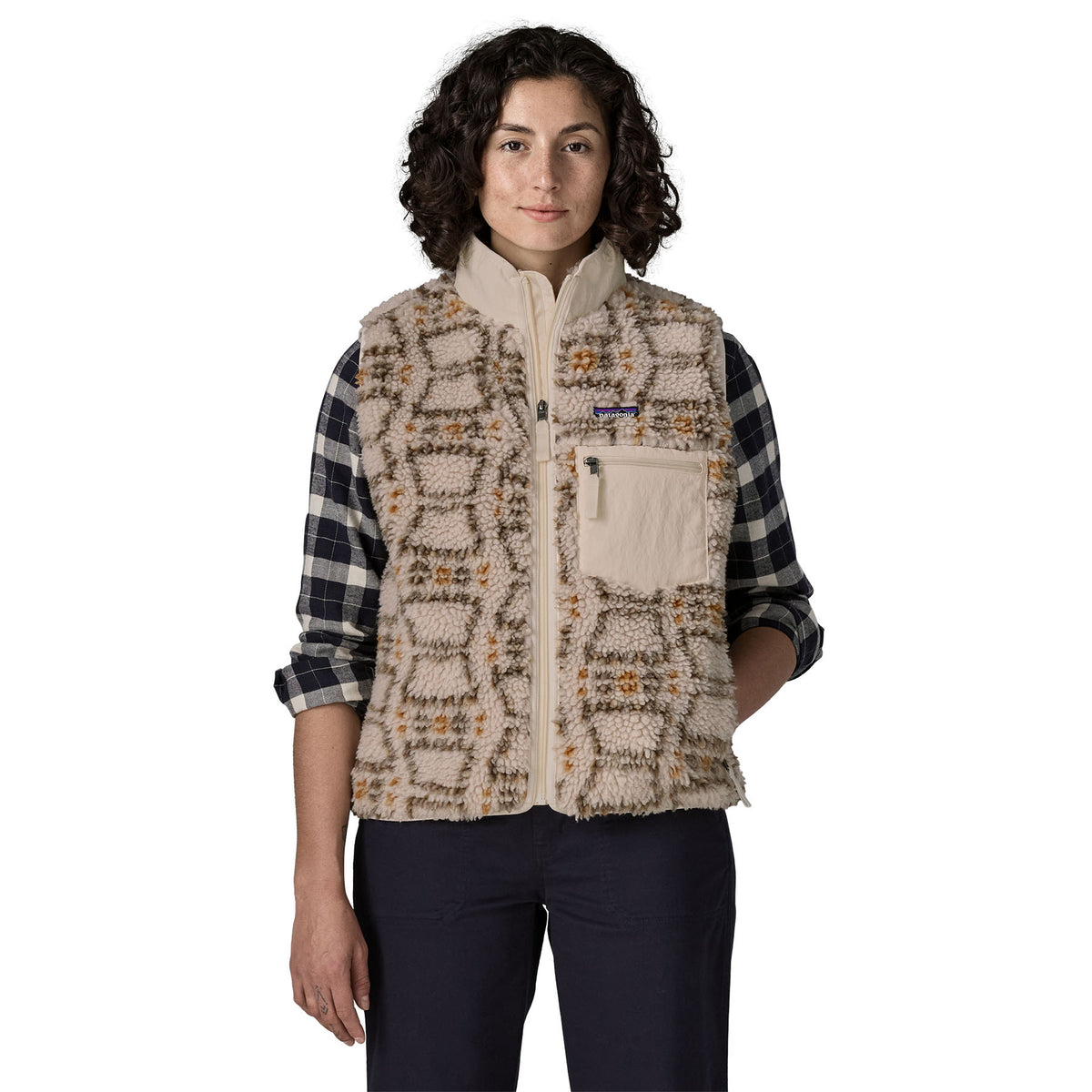 Patagonia Womens Classic Retro-X Fleece Vest Snowshoe Hare / Natural