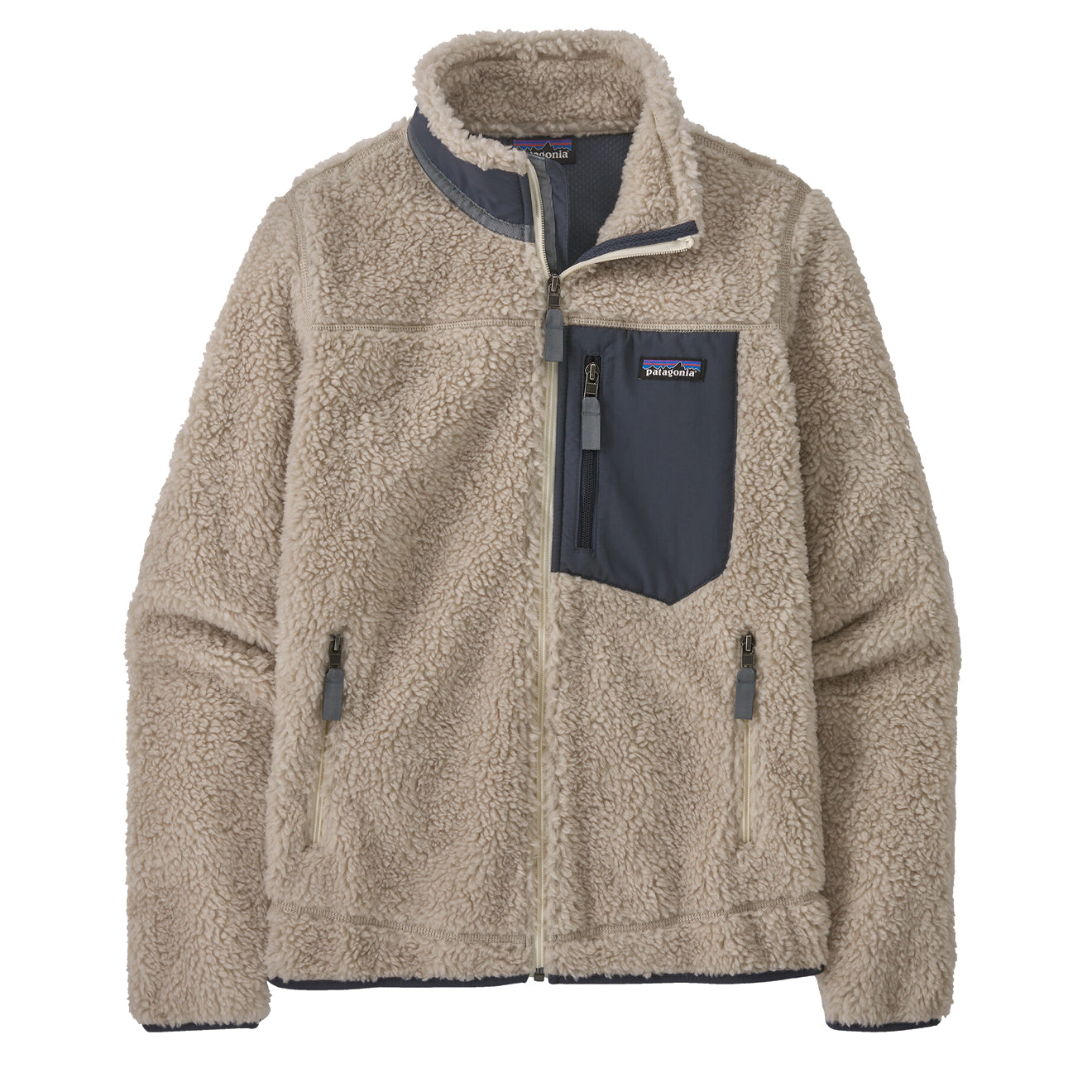 Patagonia Womens Classic Retro-X Jacket Natural Smolder Blue