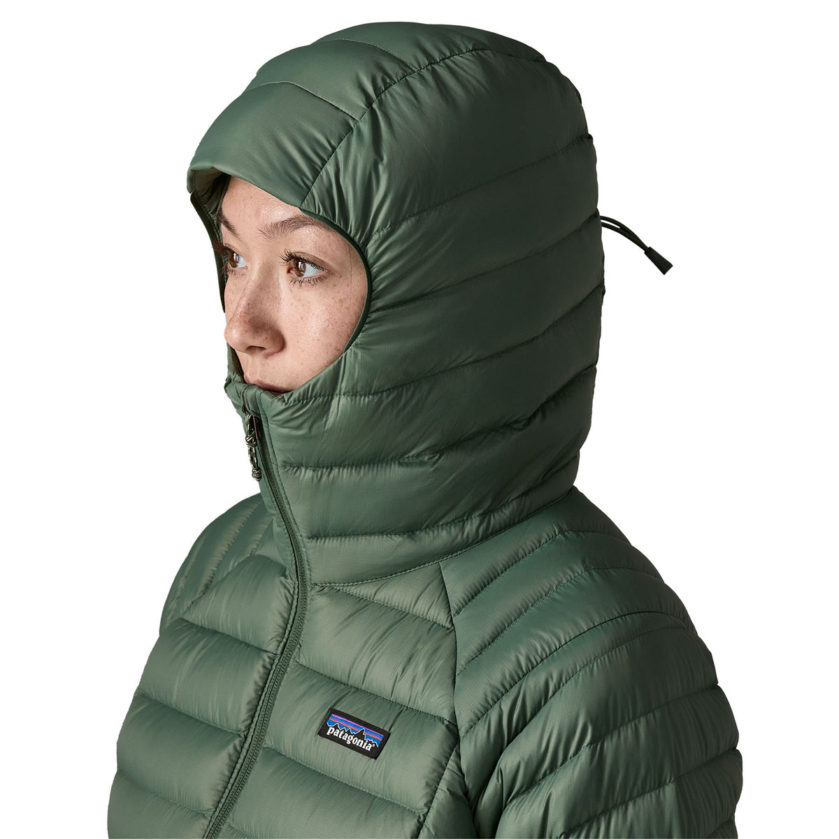 Patagonia Womens Down Sweater Hoody Canopy Green