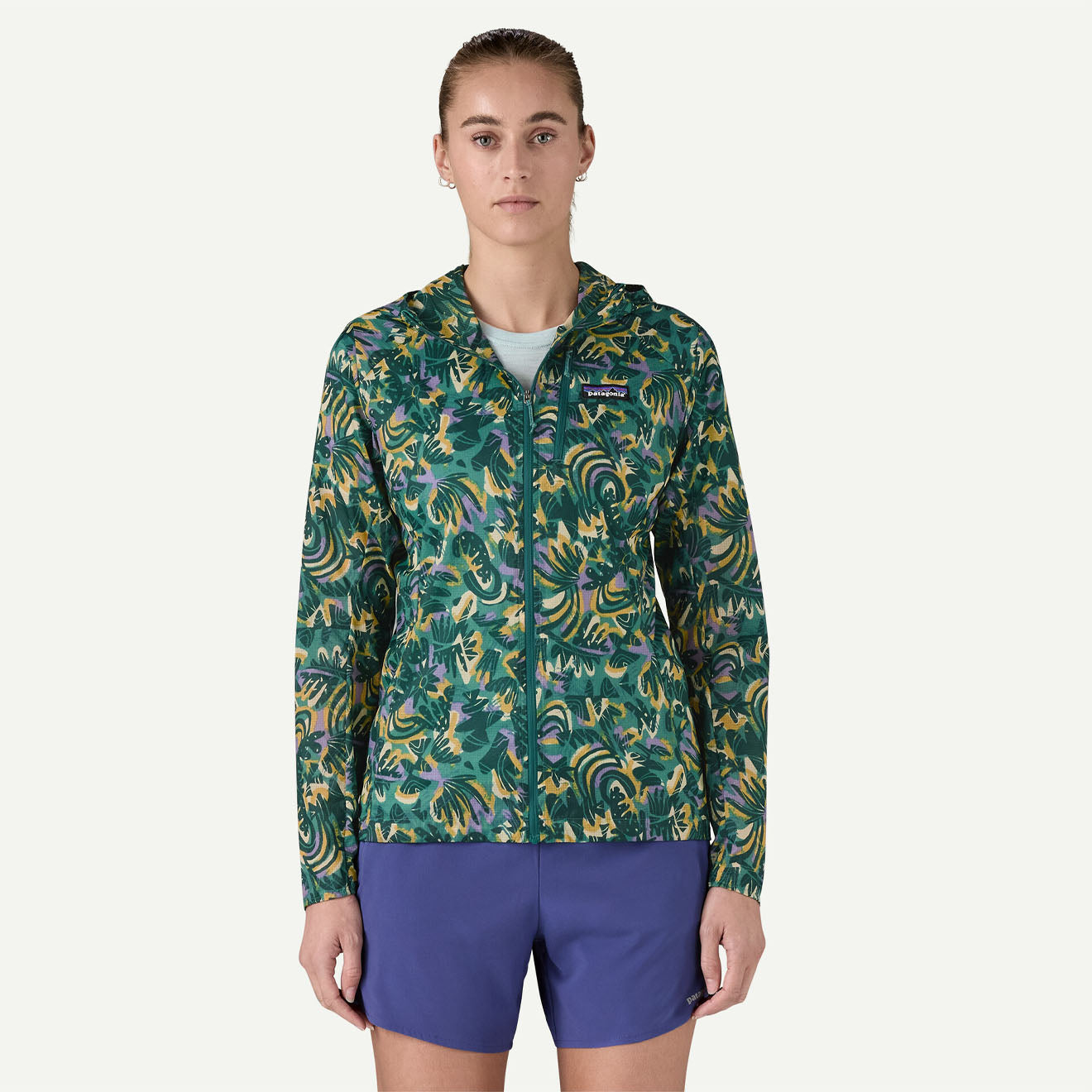 Patagonia Womens Houdini Jacket Wild Botanist / Wetland Blue - The Sporting Lodge