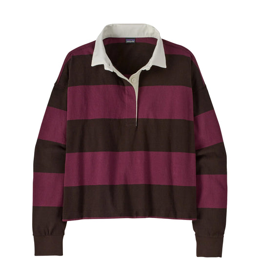 Patagonia Womens L/S Rugby Shirt Wide Stripe / Berry Fig