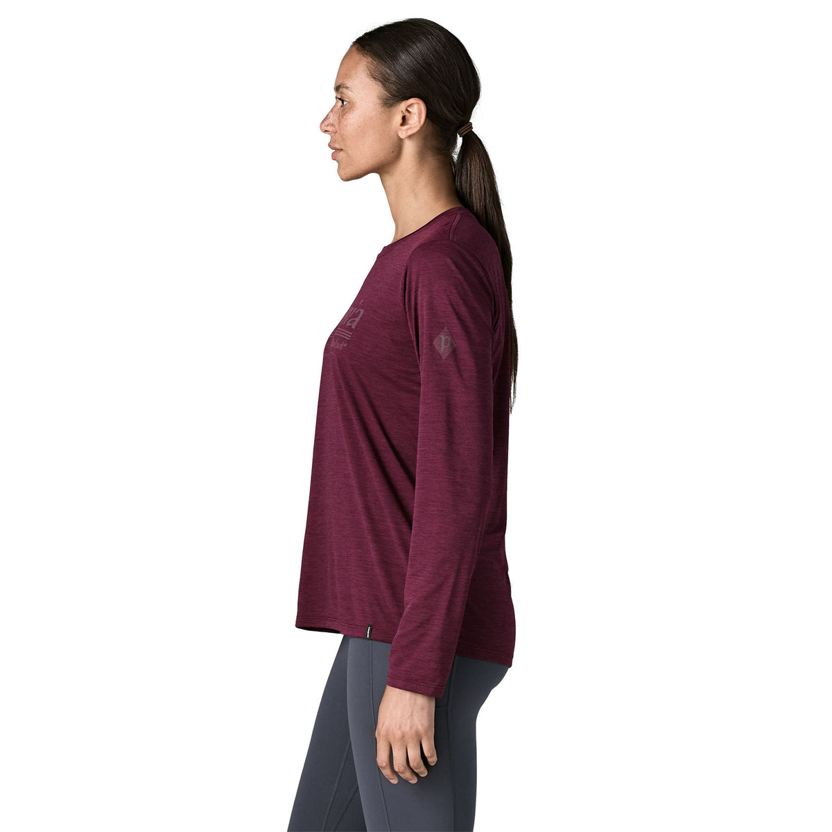 Patagonia Womens L/S Capilene Cool Daily Shirt Hut Tripper Berry Fig Light Berry Fig X-Dye