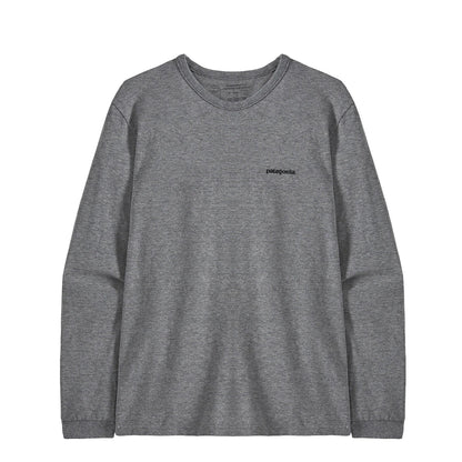 Patagonia Womens L/S P-6 Logo Responsibili-Tee Gravel Heather - The Sporting Lodge