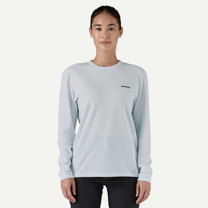 Patagonia Womens L/S P-6 Logo Responsibili-Tee White
