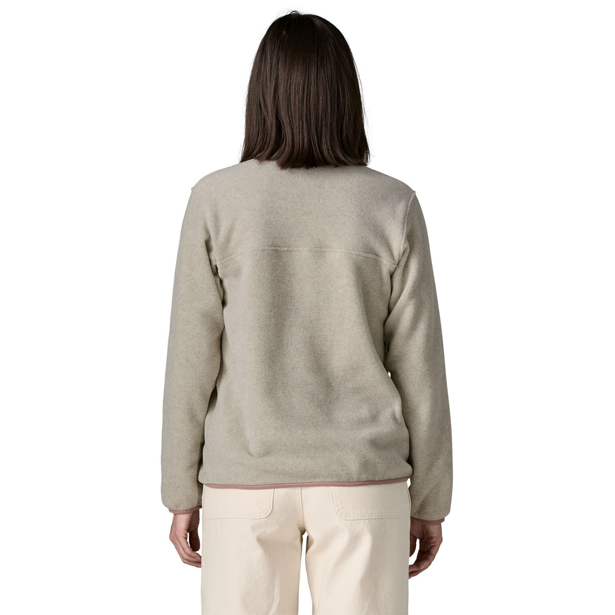 Patagonia Womens Lightweight Synchilla Snap-T Fleece Pullover Oatmeal Heather w/Moonrise Taupe