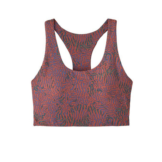 Patagonia Womens Maipo Mid Impact Bra Sea Run Potters Red