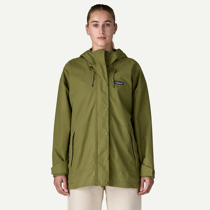 Patagonia Womens Outdoor Everyday Rain Jacket Caper Green - The Sporting Lodge