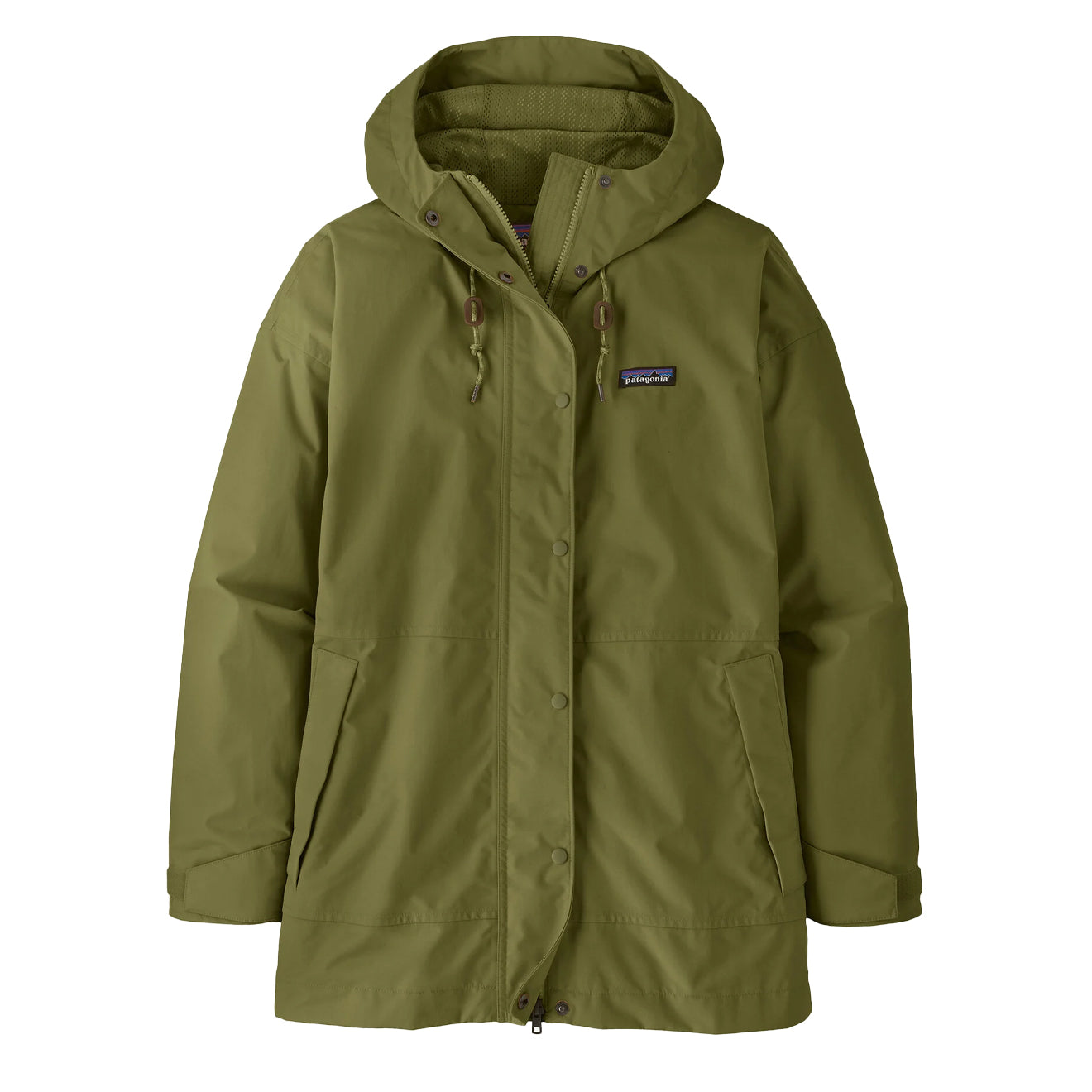 Patagonia Womens Outdoor Everyday Rain Jacket Caper Green - The Sporting Lodge