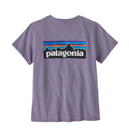 Patagonia Womens P-6 Logo Responsibili-Tee Concrete Purple