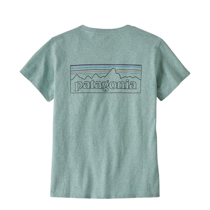 Patagonia Womens P-6 Logo Responsibili-Tee P-6 Outline Virtually Blue