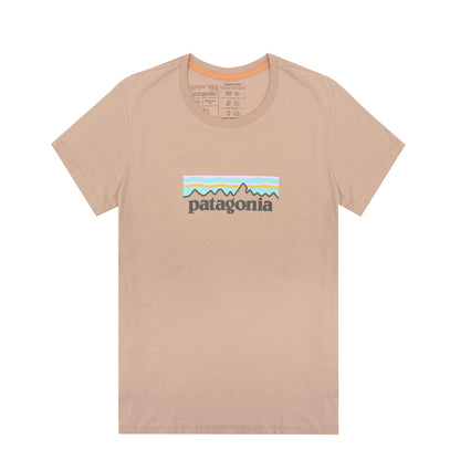 Patagonia Womens Pastel P-6 Logo Organic Crew T-Shirt Pamp Tan