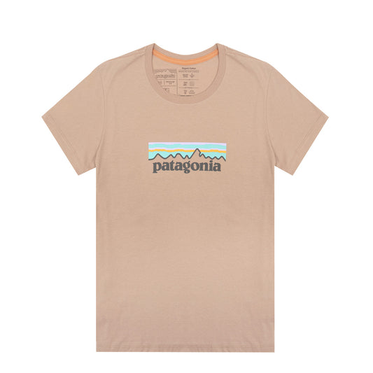 Patagonia Womens Pastel P-6 Logo Organic Crew T-Shirt Pamp Tan
