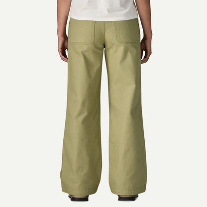 Patagonia Womens Point Reyes Canvas Wide Leg Pants Gumtree Green