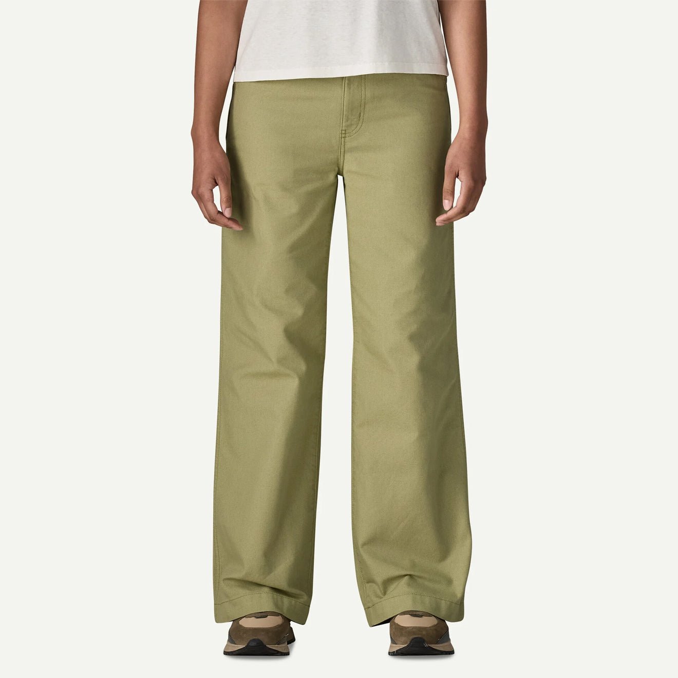 Patagonia Womens Point Reyes Canvas Wide Leg Pants Gumtree Green