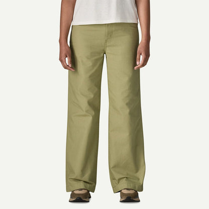 Patagonia Womens Point Reyes Canvas Wide Leg Pants Gumtree Green