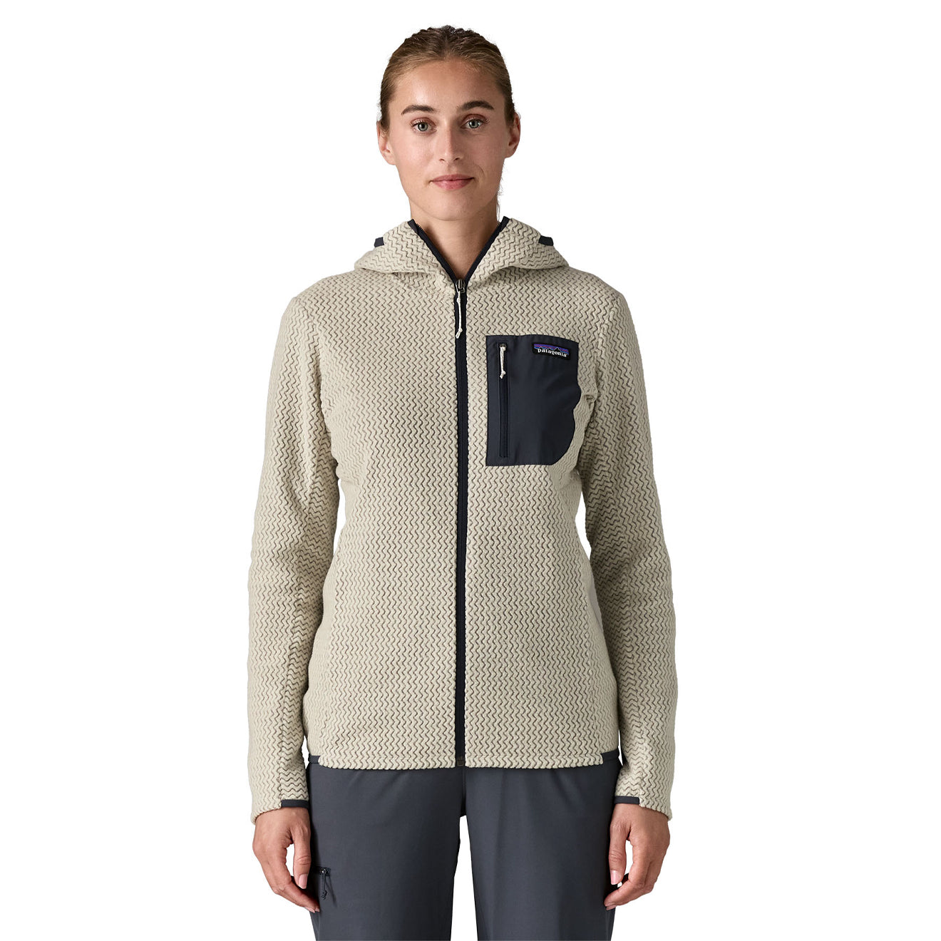 Patagonia Womens R1 Air Fleece Full-Zip Hoody Wool White