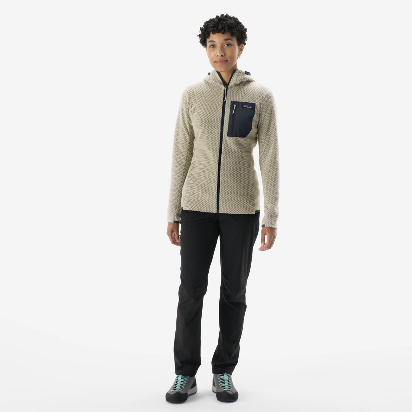 Patagonia Womens R1 Air Fleece Full-Zip Hoody Wool White