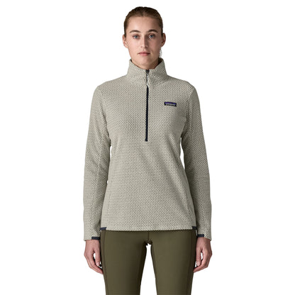 Patagonia Womens R1 Air Fleece Zip-Neck Birch White