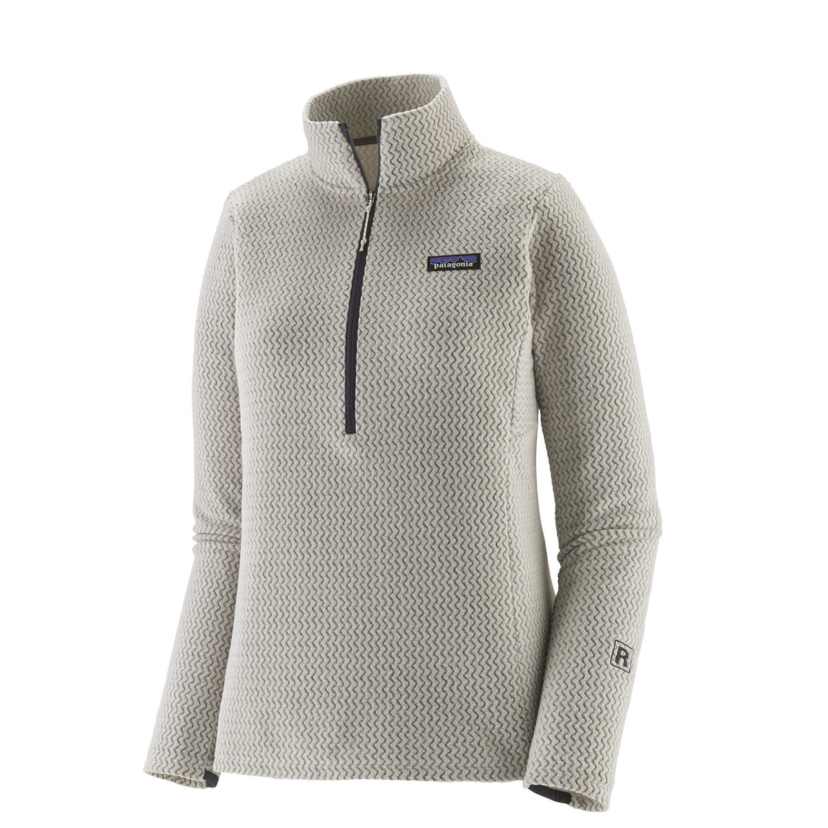 Patagonia Womens R1 Air Fleece Zip-Neck Birch White