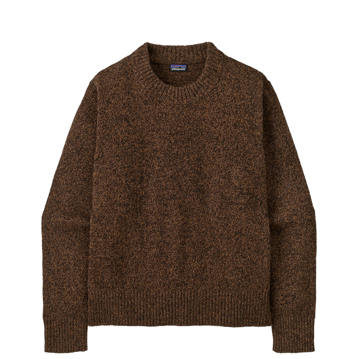 Patagonia Womens Recycled Wool-Blend Crewneck Sweater Dappled / Den Brown