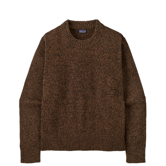 Patagonia Womens Recycled Wool-Blend Crewneck Sweater Dappled / Den Brown