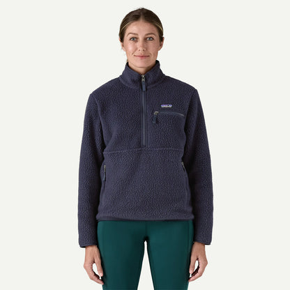 Patagonia Womens Retro Pile Fleece Marsupial Pullover Sunken Blue