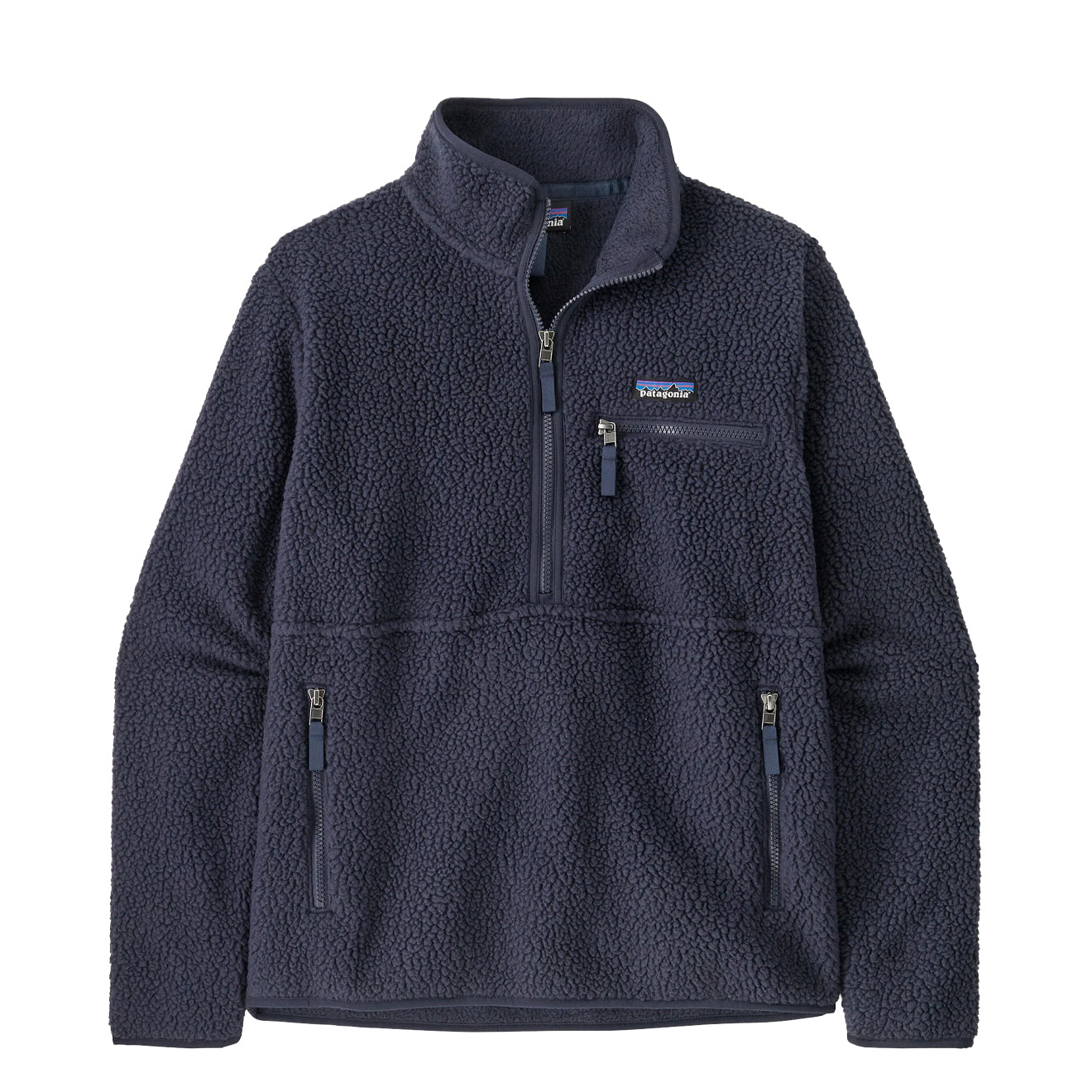 Patagonia Womens Retro Pile Fleece Marsupial Pullover Sunken Blue
