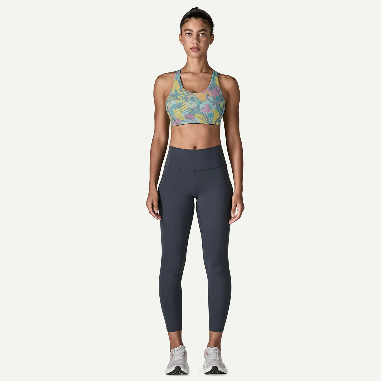 Patagonia Womens Shadowlite Mid Impact Adjustable Bra Moon Tripper Blue Sage