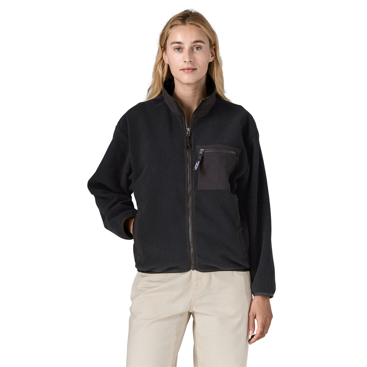 Patagonia Womens Synchilla Fleece Jacket Black Solid